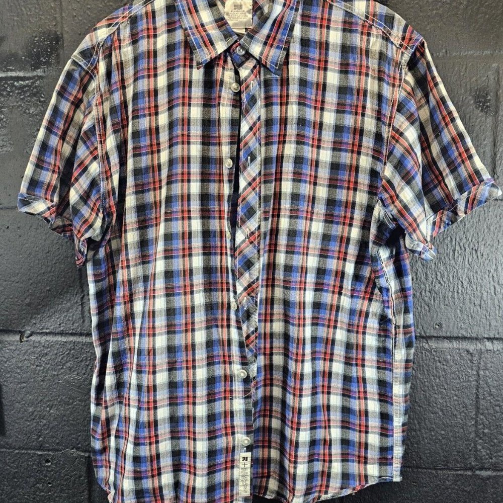 PJ Mark Men's 2X-Large Shirt Relaxed Fit Plaid Button-Up Collared Cotton Blend